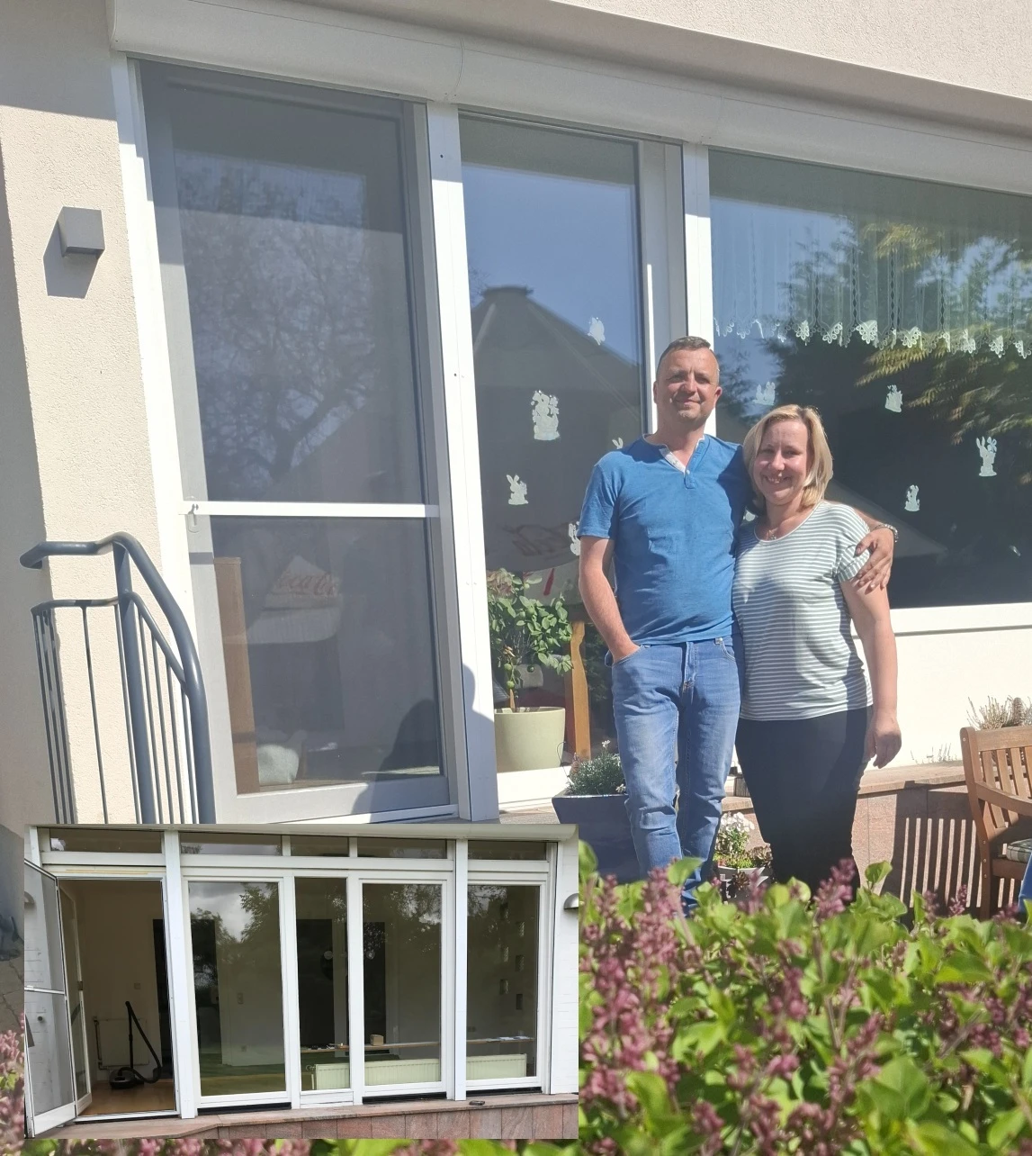 Familie Vetter vor ihrem Haus in Magdeburg